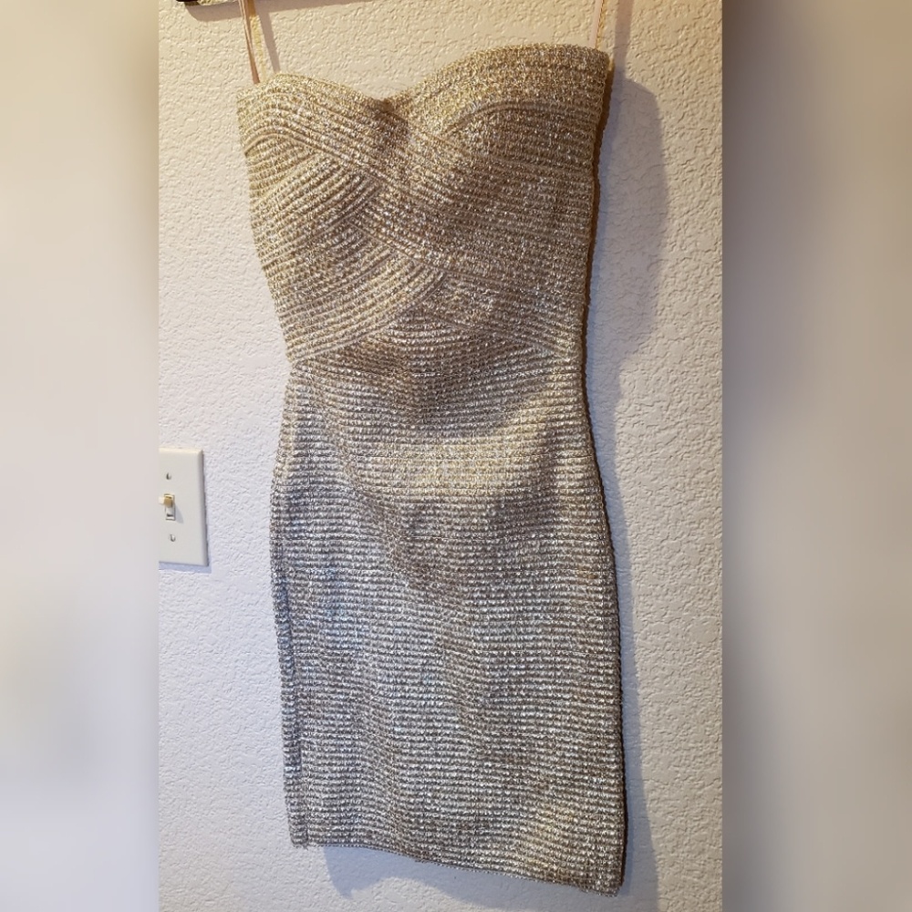 Michel gold bodycon dress S